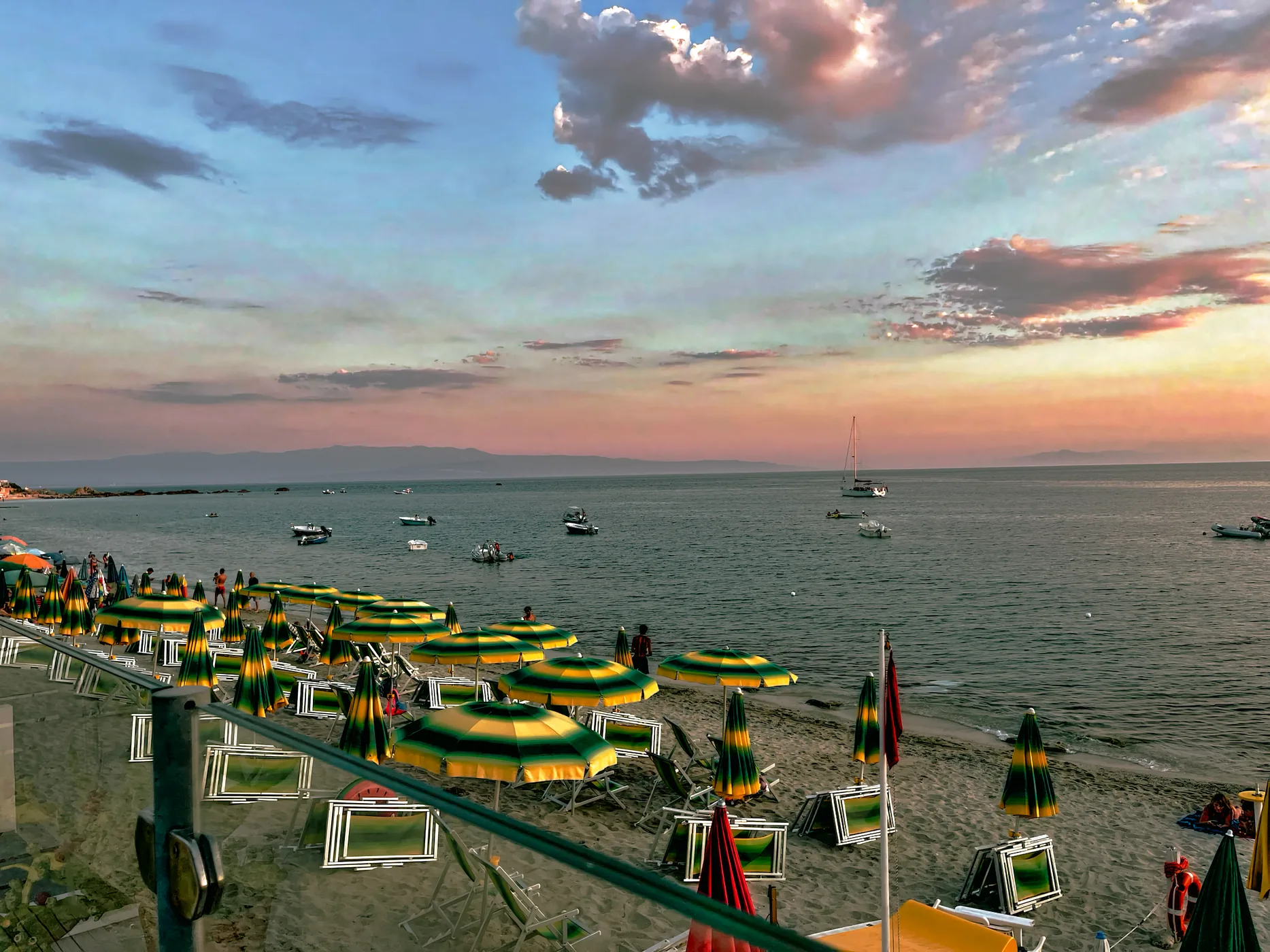 The Tyrrhenian Sea and the Costa degli Dei at dusk, Calabria, Southern Italy