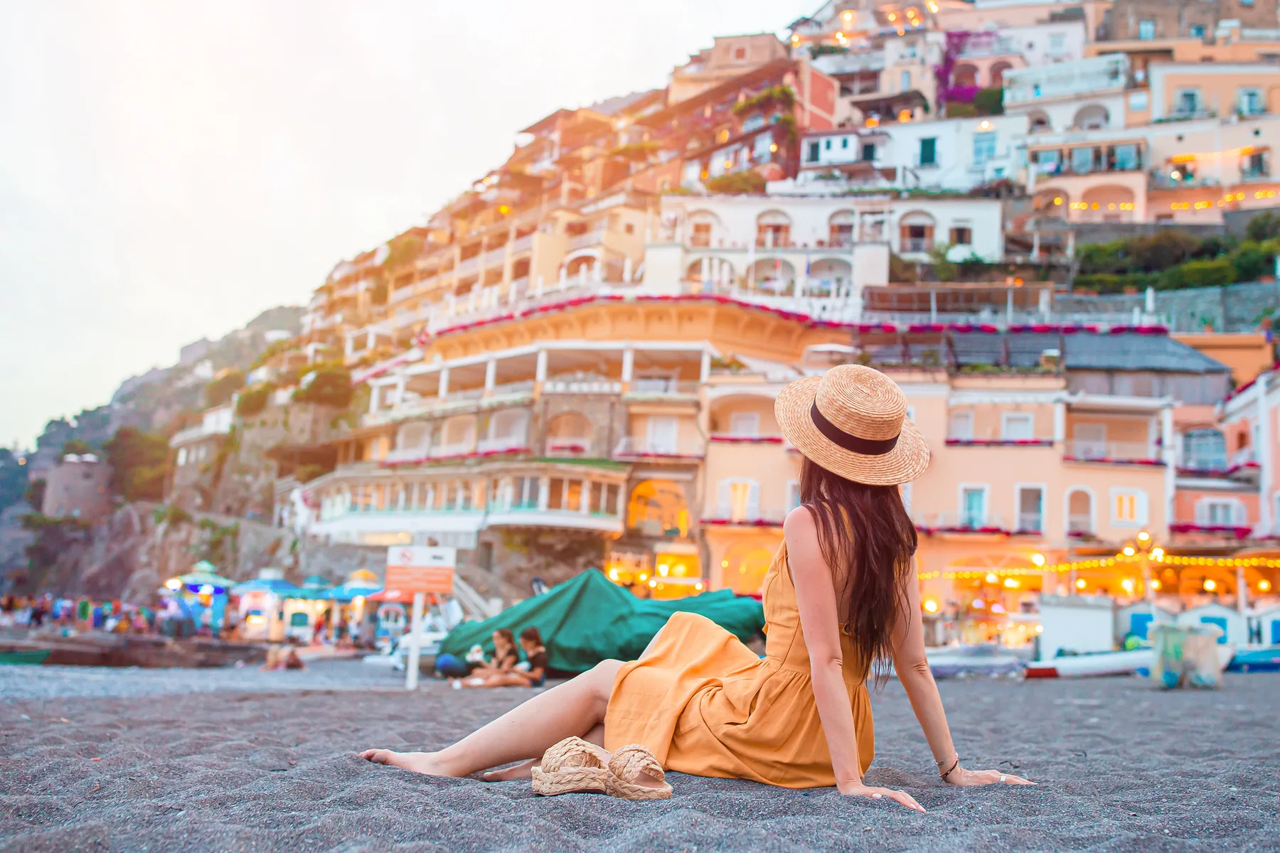 Woman at golden hour in Southern Italy